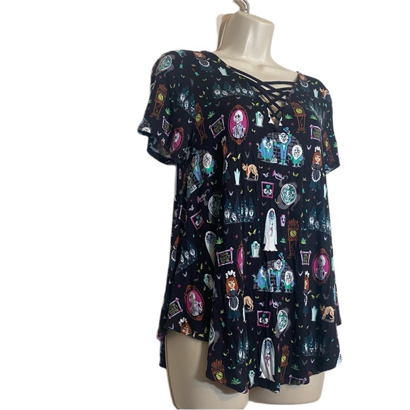 DISNEY HAUNTED MANSION CRISS-CROSS DETAILED BACK T-SHIRT XS - Picture 7 of 11